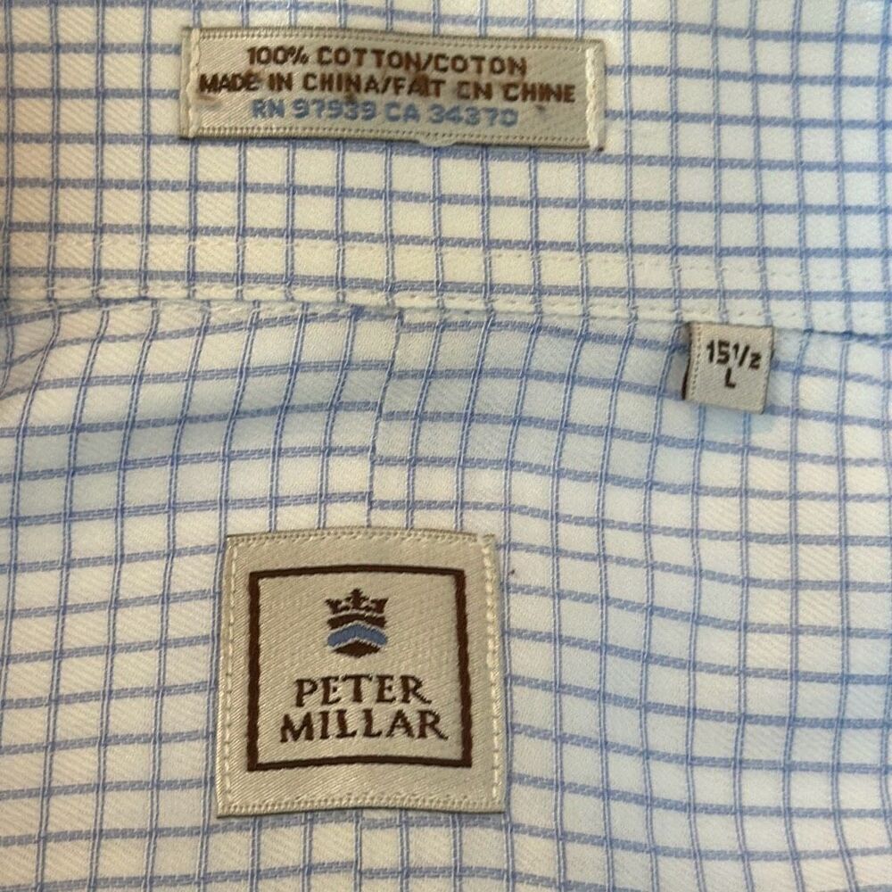 Peter Millar Performance Poplin Blue Checked Perf… - image 5